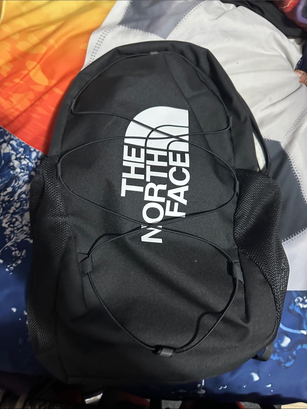The North Face Black Backpack with White Logo
